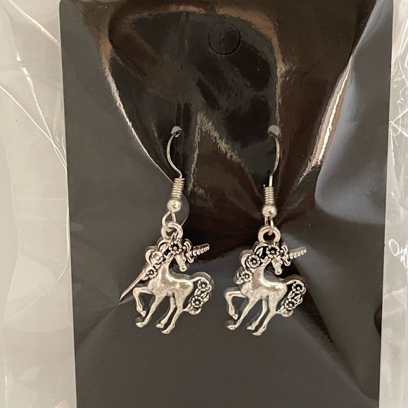 COPY - Hand crafted drop dangle unicorn earrings.  Very cute. - Picture 2 of 4
